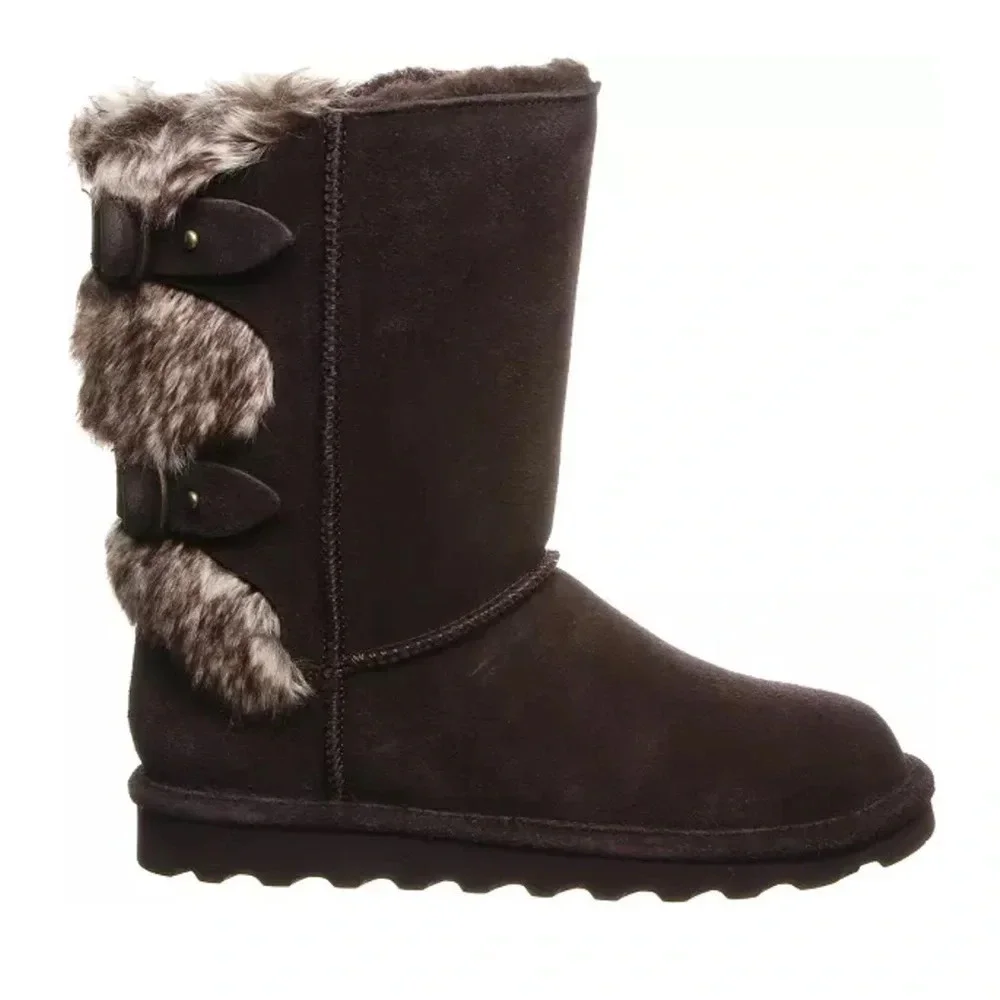 BEARPAW Women's Size 7 Eloise Boots Chocolate Brown NWT Snow Wool Lining